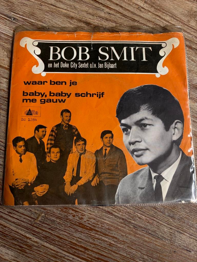 Bob Smit - Waar Ben Je / Baby, Baby Schrijf Me Gauw, Gebruikt, 7 inch, Levenslied of Smartlap, 1960 - 1969