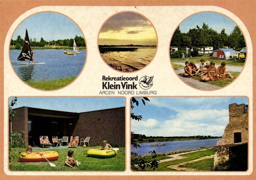 Rekreatieoord Klein Vink Arcen - 5 afb park + rivier - gelop, Verzamelen, Ophalen of Verzenden, 1980 tot heden, Gelopen, Limburg