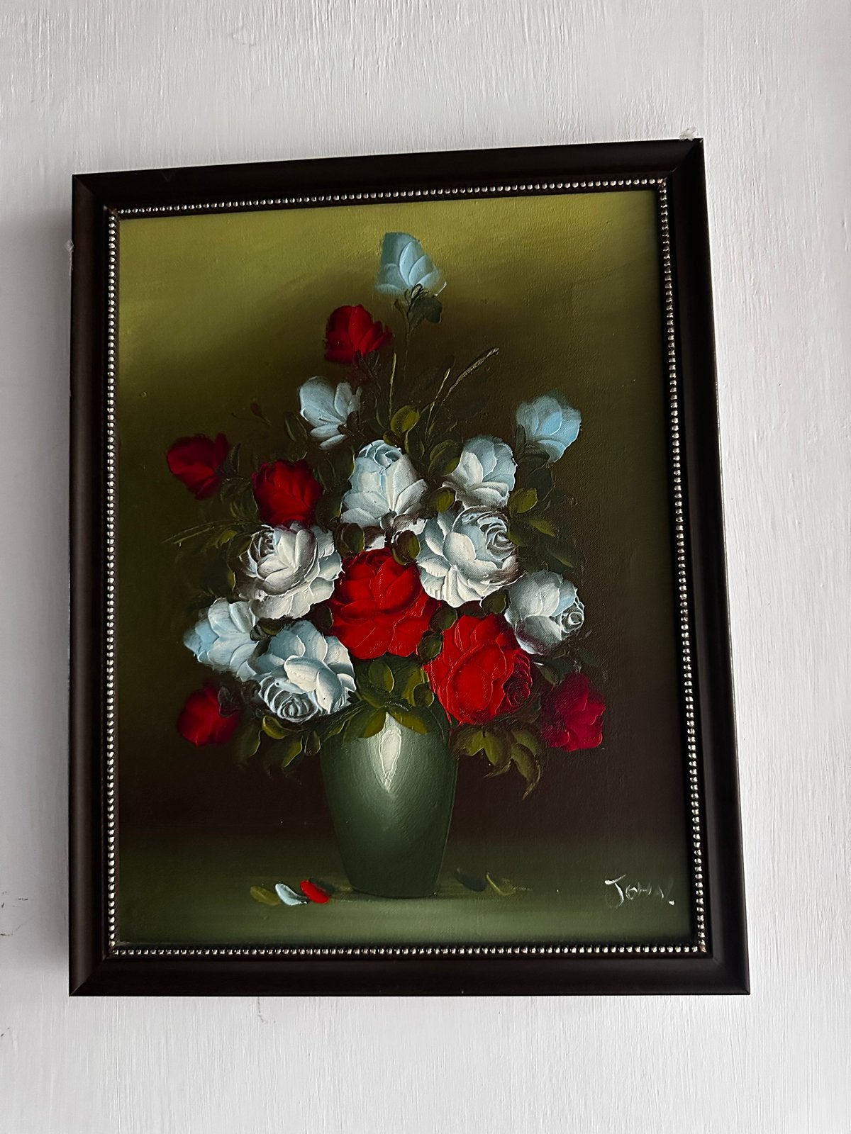 Schilderij met bloemen in vaas, Antiek en Kunst, Ophalen