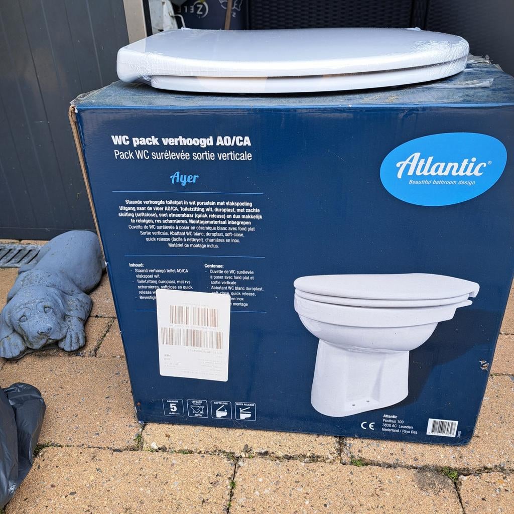 Atlantic WC Pack Verhoogd AO/CA - Nieuw Toilet, Doe-het-zelf en Verbouw, Sanitair, Ophalen