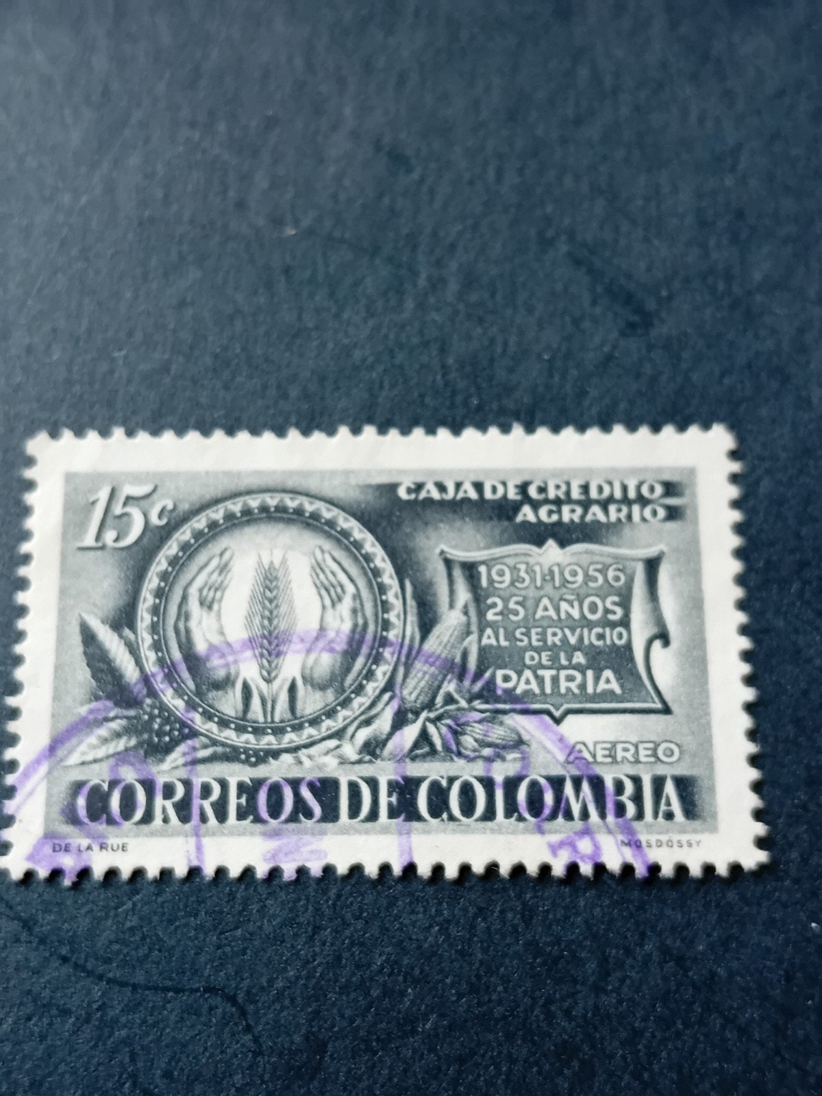 Colombia 1931-1956 25 jaar Caja de Credito Agrario postzegel, Ophalen of Verzenden