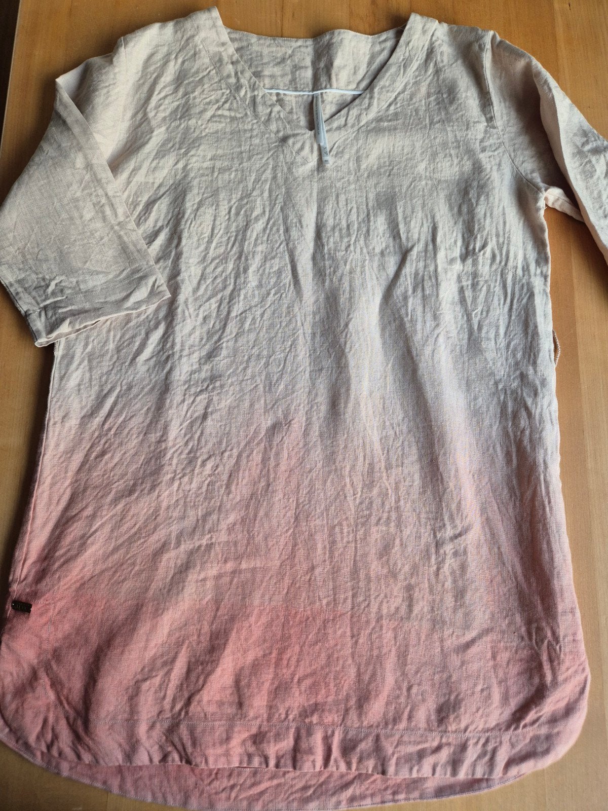Studio JUX Linnen Tuniek - Ombre Roze/Beige - Maat 36/38, Meerkleurig, Ophalen of Verzenden, Zo goed als nieuw, Lange mouw