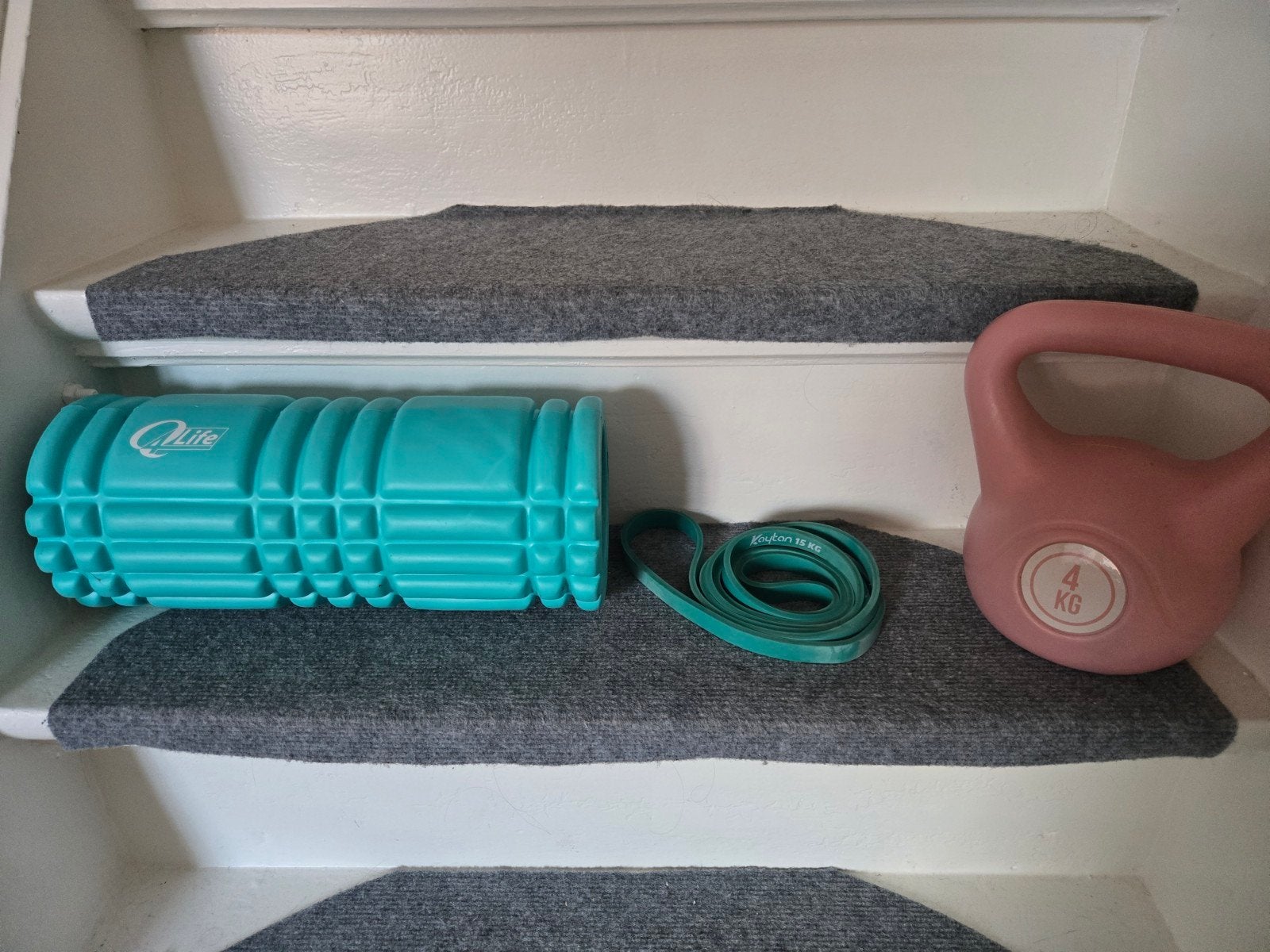 Kettlebell 4kg, weerstandsband 15kg & foam roller, Ophalen