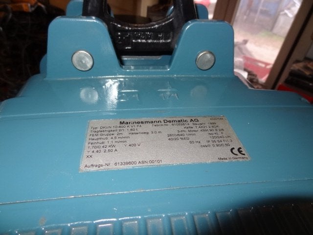 DEMAG ketting takel type dkun 1600 met elektra loopkat, Doe-het-zelf en Verbouw, Lieren en Takels, Ophalen of Verzenden, Zo goed als nieuw