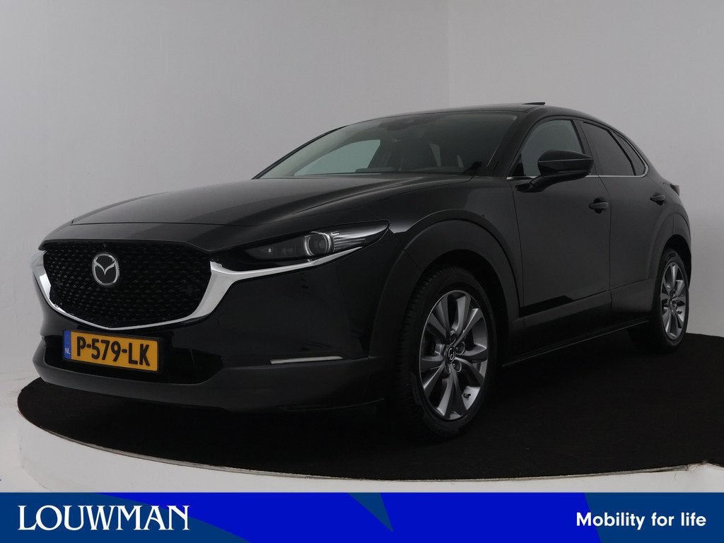 Mazda CX-30 2.0 e-SkyActiv-X M Hybrid Luxury automaat | Trek, Auto's, Mazda, Gebruikt, Zwart, Leder, Automatische klimaatregeling
