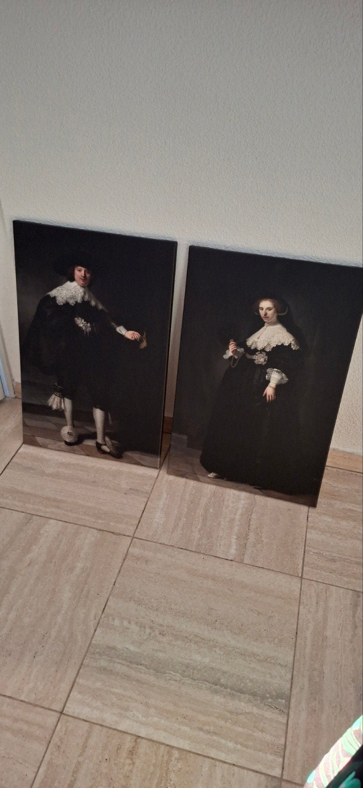 2 Canvassen Oopjen & Maarten (Rembrandt) 60x40 cm, Antiek en Kunst, Kunst | Schilderijen | Klassiek, Doek, Portret of Personen