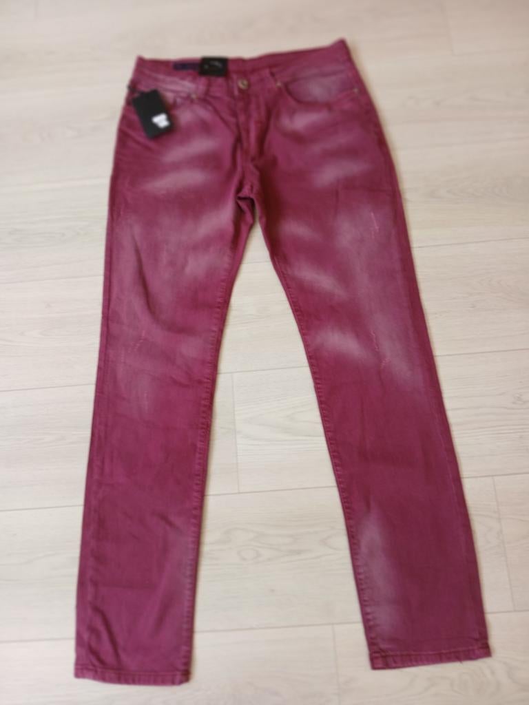 Pascucci Nieuwe Rode/Wit Gevlekte Jeans maat 33/34, Ophalen of Verzenden, Nieuw, Overige kleuren, Overige jeansmaten