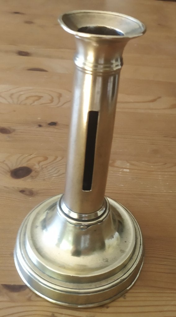 oude messing kandelaar, Ophalen of Verzenden, Koper of Brons
