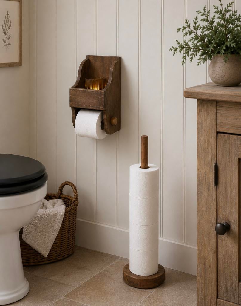 Houten toiletrolhouder, -, Overige typen, Nieuw, Ophalen of Verzenden