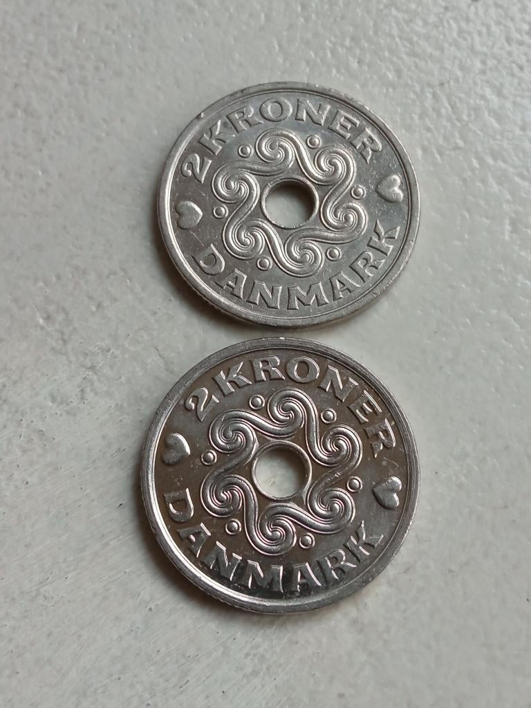 Denemarken 2 x 2 kronen 2006 en 2007., Ophalen of Verzenden, Overige landen, Setje