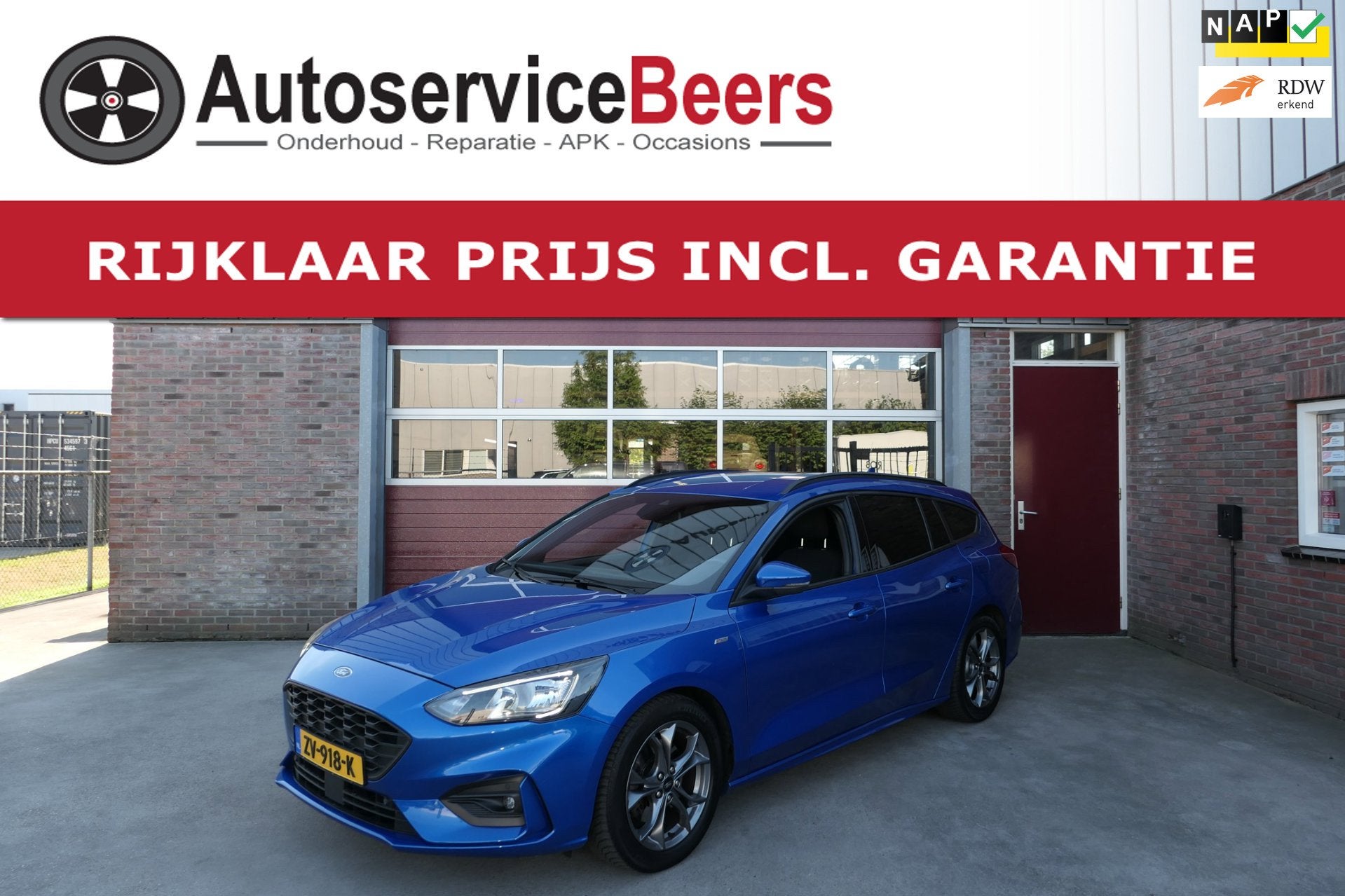 Ford Focus Wagon 1.0 EcoBoost ST Line Business, Zeer mooi!,, Stof, Gebruikt, Euro 6, 150 pk