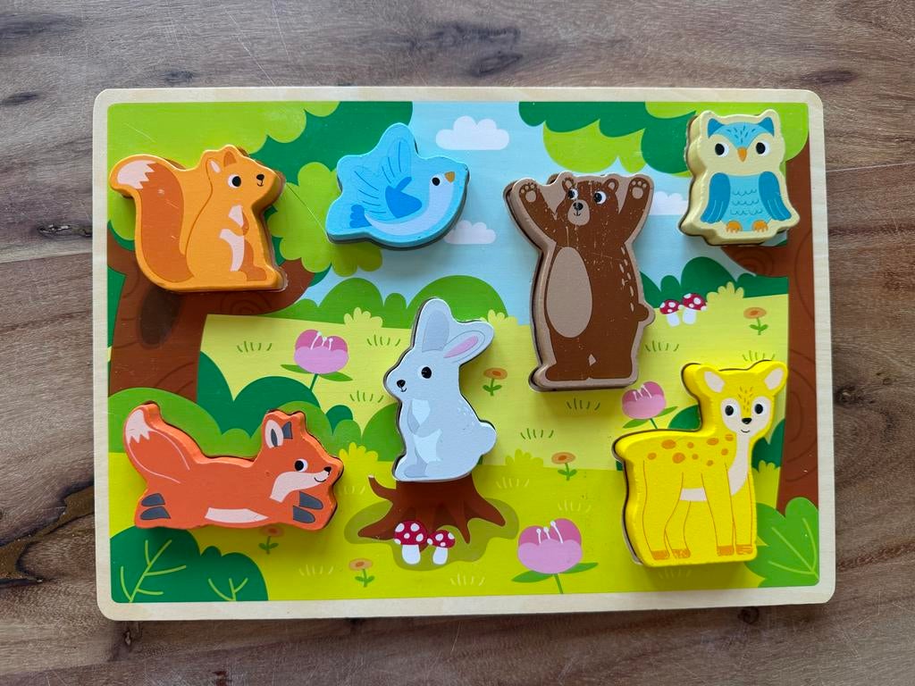 2x Hema houten puzzel compleet - Dieren en insecten, Kinderen en Baby's, Speelgoed | Kinderpuzzels, Ophalen, 2 tot 4 jaar, Gebruikt