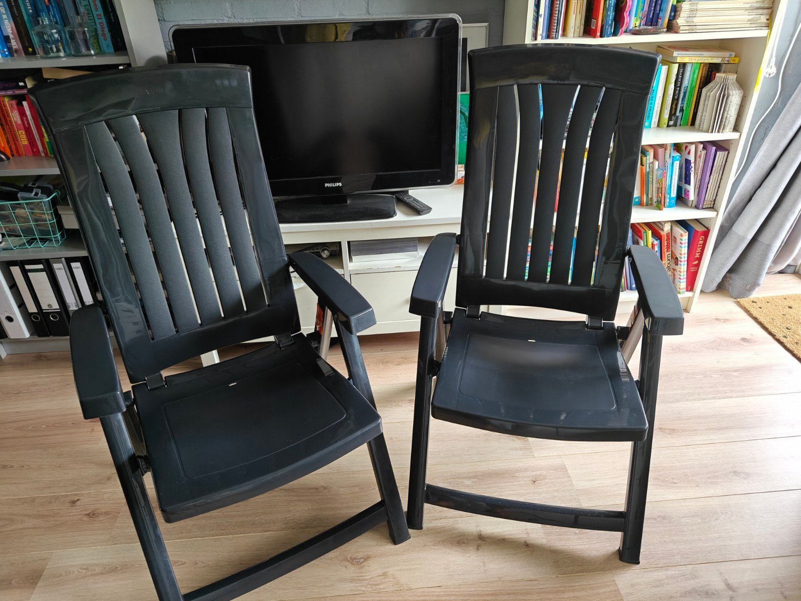 Jardin tuinstoelen 2 stuks nieuw!, Ophalen of Verzenden, Gebruikt, Kunststof, Verstelbaar