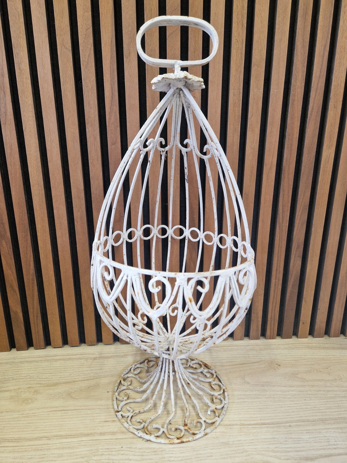 Vintage gietijzeren planthouder, Ophalen, Wit, Metaal, 64 cm