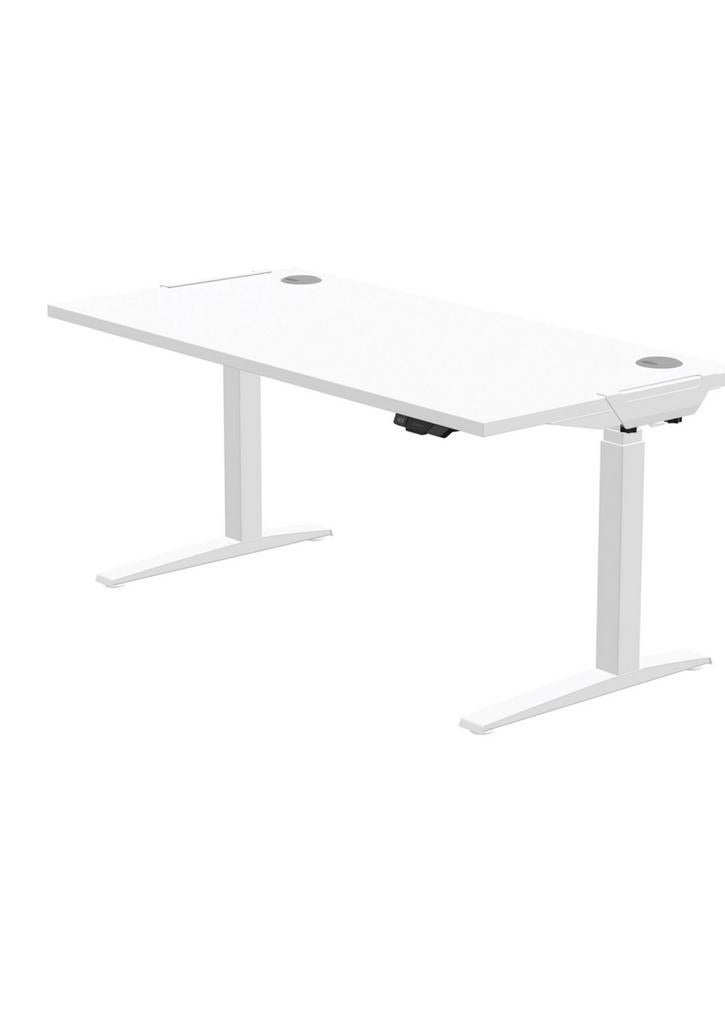Levado Zit Sta Bureau 160 x 80 Wit/Wit | Elektrisch, Ophalen, Zo goed als nieuw, Overige merken, In hoogte verstelbaar