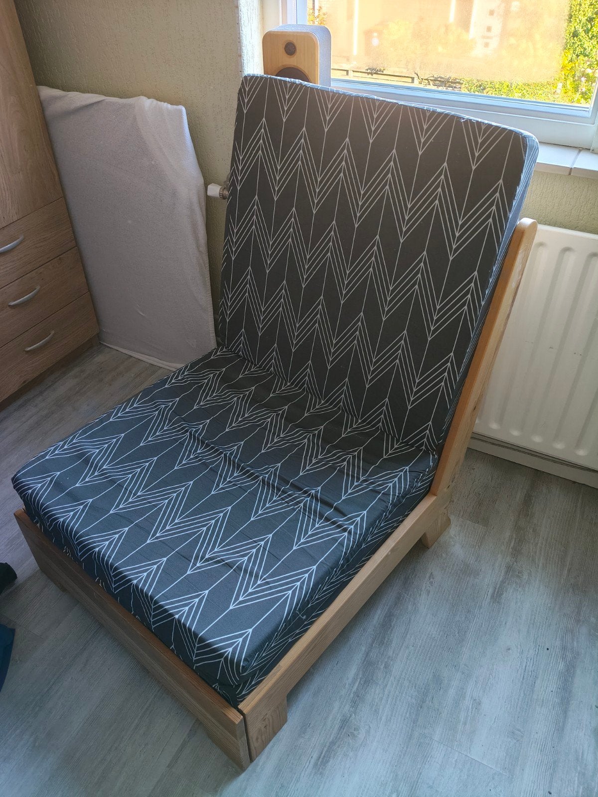 Uitschuifbare Houten Stoel/Ligstoel/Kinderbed, Zo goed als nieuw, Eenpersoons, 70 cm of minder, 190 cm of minder