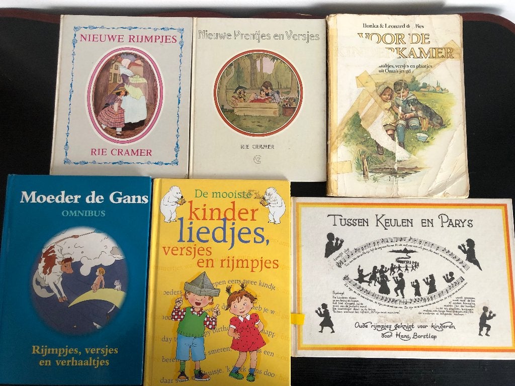 Set van 6 boeken kinderliedjes, rijmpjes, Rie Cramer, Ophalen of Verzenden, Gelezen
