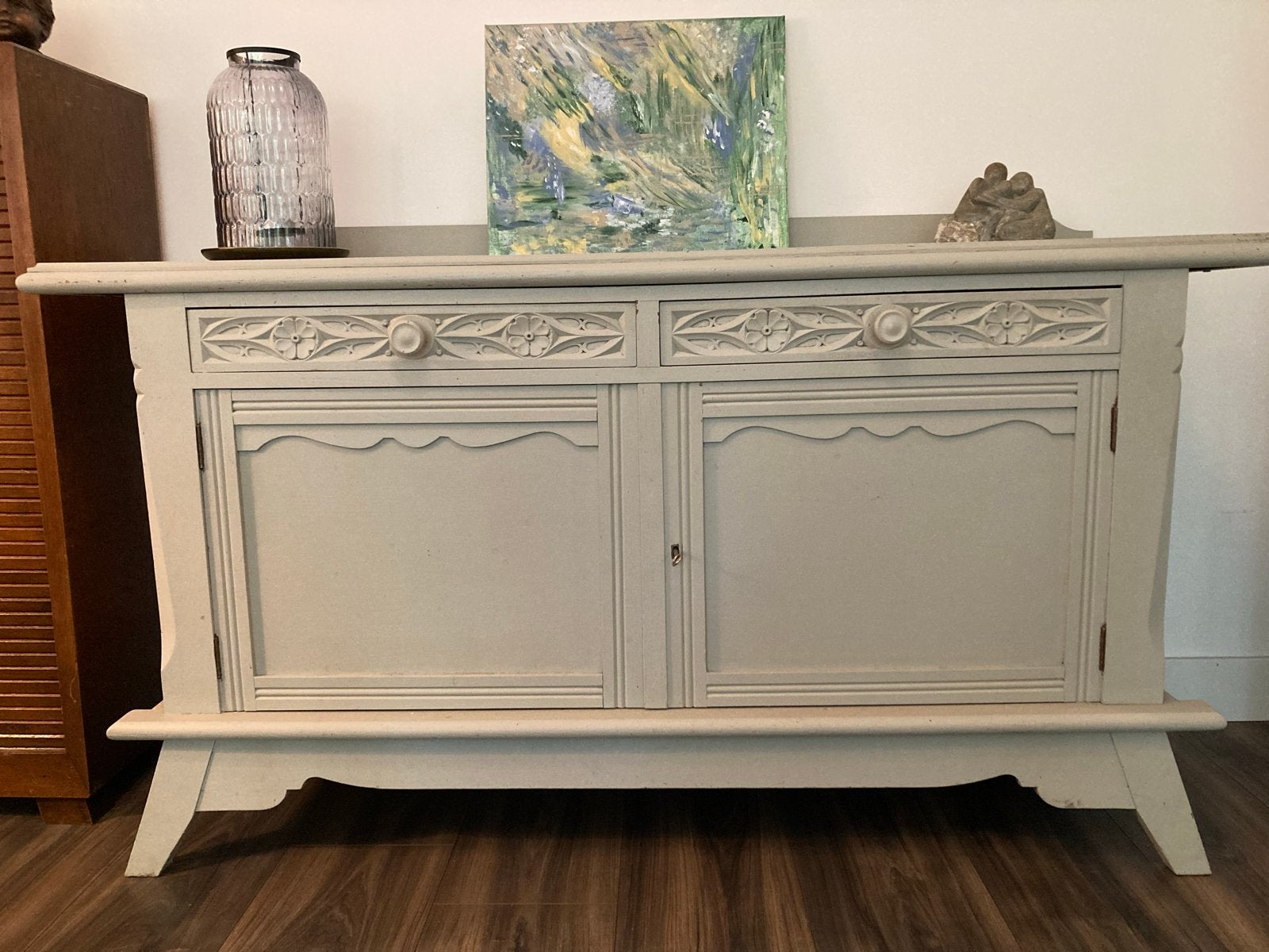Dressoir 162x95 - Buitenkant geschilderd, binnenkant hout, Gebruikt, 150 tot 200 cm, Ophalen of Verzenden, 25 tot 50 cm