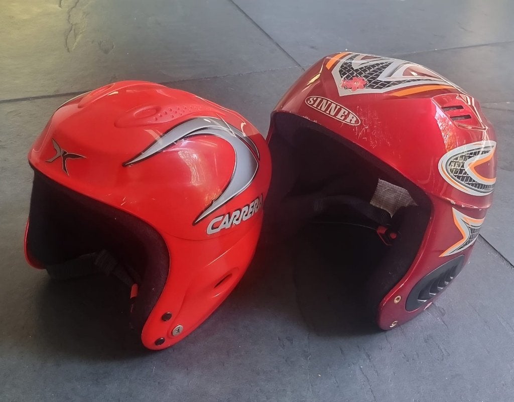 Skihelmen – Sinner & Carrera, Sport en Fitness, Skiën en Langlaufen, Gebruikt, Overige typen, Minder dan 100 cm, Ophalen