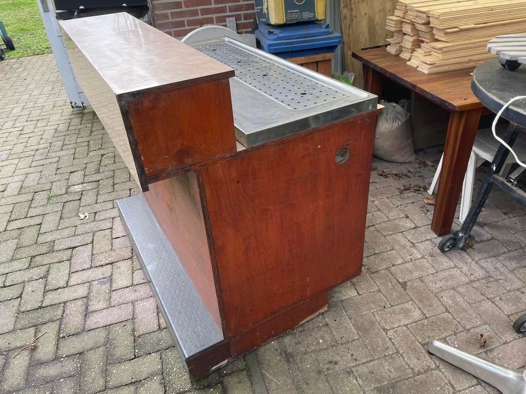 Mobiele bar op wielen 120 cm met lekbak, Huis en Inrichting, Barren, Ophalen, Gebruikt