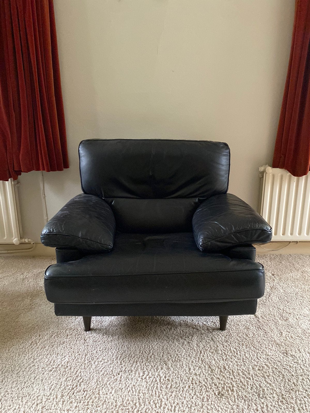 Leren grote comfortabele stoel Ligne Roset, Ophalen, Zo goed als nieuw, Bruin, Eén
