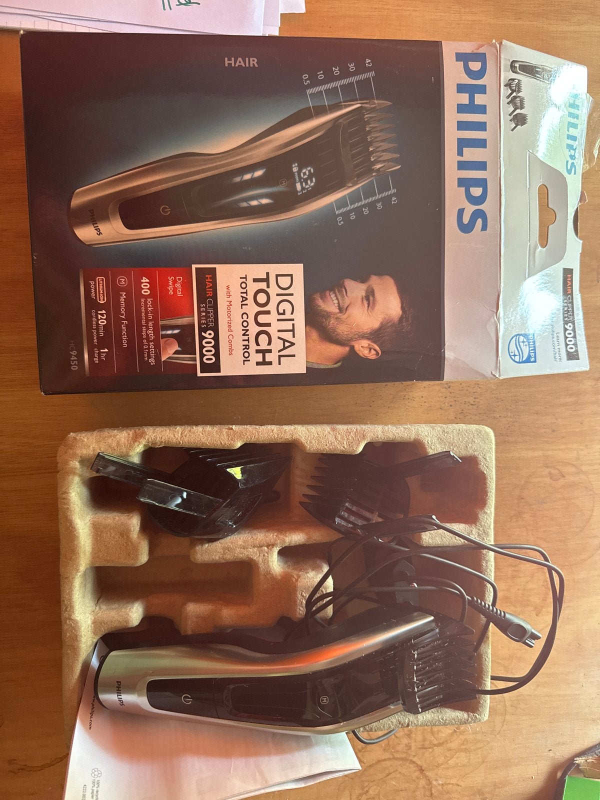 Philips Hairclipper 9000 HC9450/20 - Digitaal, Draadloos, Ophalen of Verzenden, Zo goed als nieuw, Haarverzorging