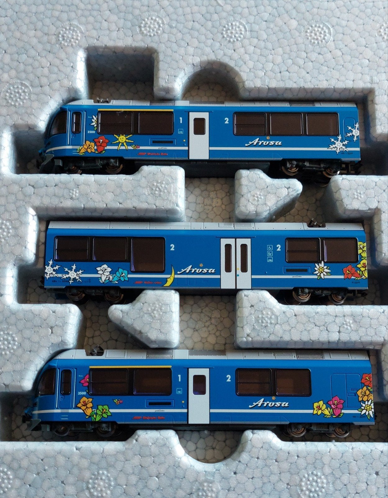 NLK 0623 KATO/NOCH RHÄTISCHE BAHN ALLEGRA AROSA BLAUW 1/160, Overige merken, Treinset, Gelijkstroom, Nieuw