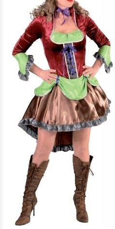 Mooi bordo rood/groen/bruin STEAMPUNK jurk (nieuw), Kleding | Dames, Carnaval, Nieuw, Ophalen of Verzenden, Kleding