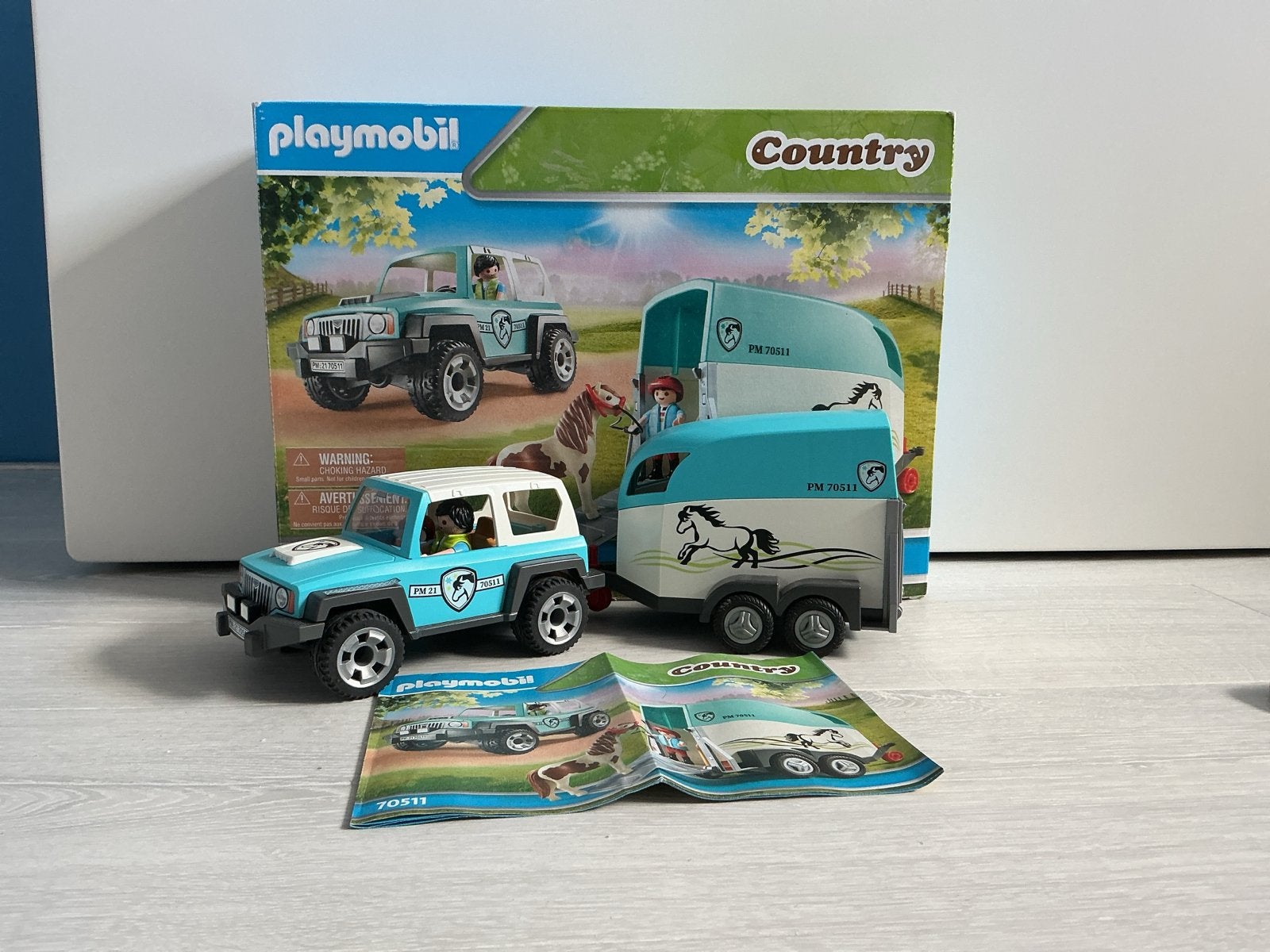 Playmobil Country Jeep met Paardentrailer (Set 70511), Ophalen, Complete set, Voertuig, Zo goed als nieuw
