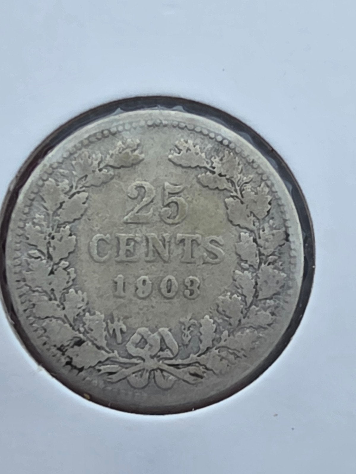 Zilveren kwartje 1903 Koningin Wilhelmina, Verzenden, Zilver, 25 cent, Koningin Wilhelmina
