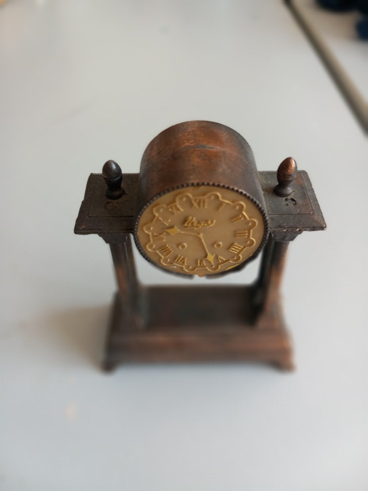 Vintage miniatuur tafelklok - Uniek verzamelobject, Antiek en Kunst, Ophalen of Verzenden