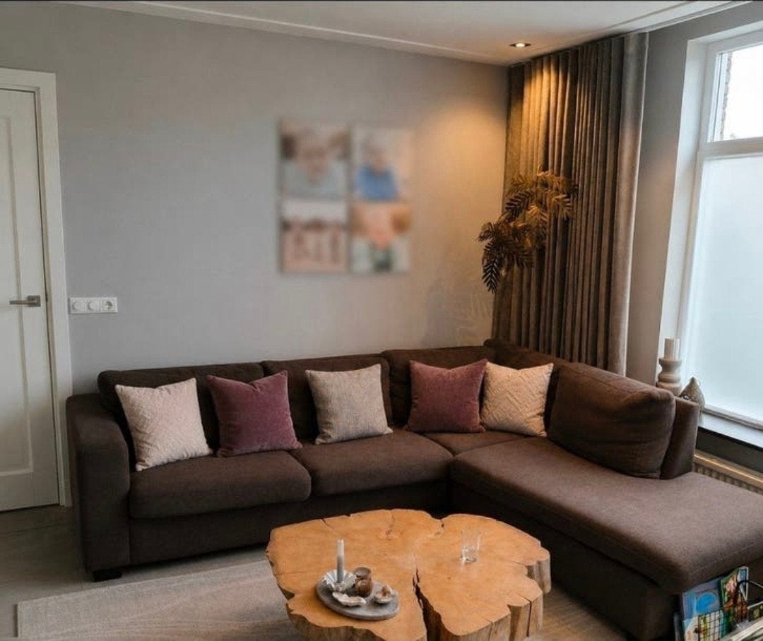 Comfortabele hoekbank - Bruin, Ophalen, Gebruikt, Stof, Modern, Comfortabel