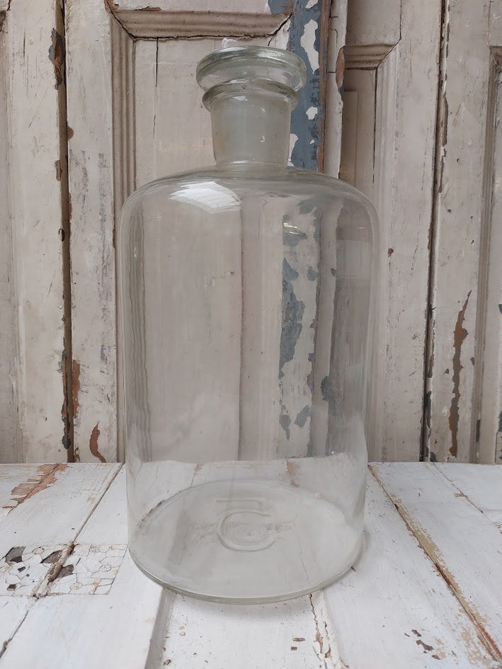 Apothekerspot met glazen stop, Antiek en Kunst, Ophalen of Verzenden