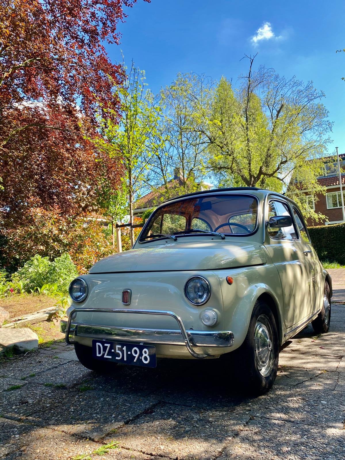 Fiat 500 oldtimer Crème, foto 2