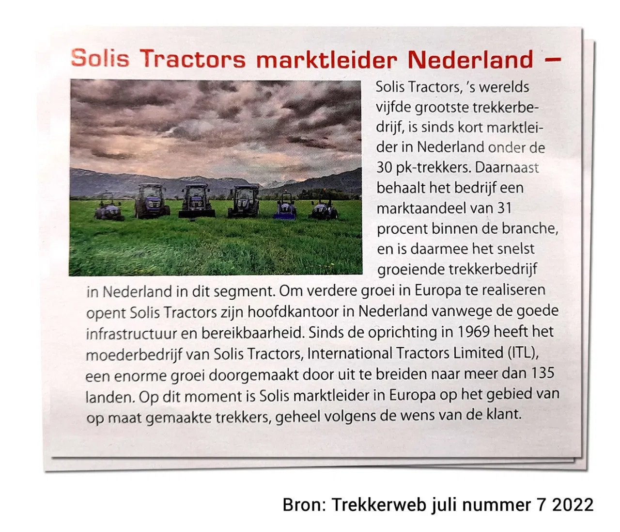 Solis 26 4wd HST / 00003 Draaiuren / Voorlader, Overige merken, Gebruikt, Mathijs Merkelijn, Mathijs@minitrekkers.nl
