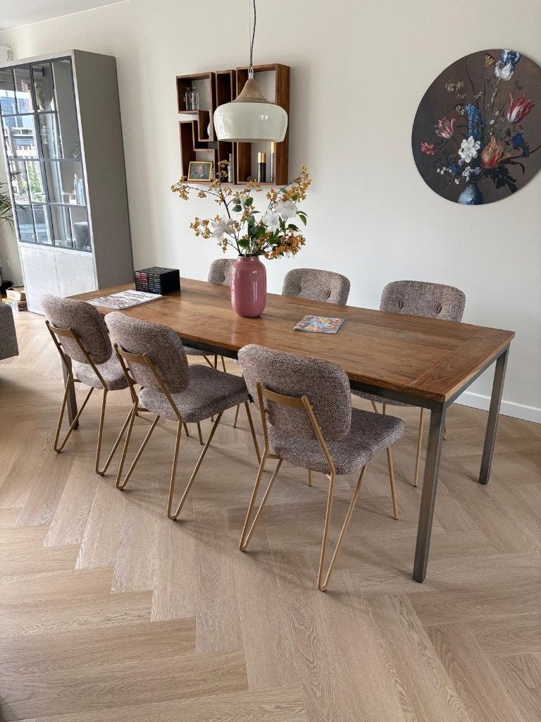 Teakhouten eettafel, Ophalen, Gebruikt, Teakhout, 200 cm of meer