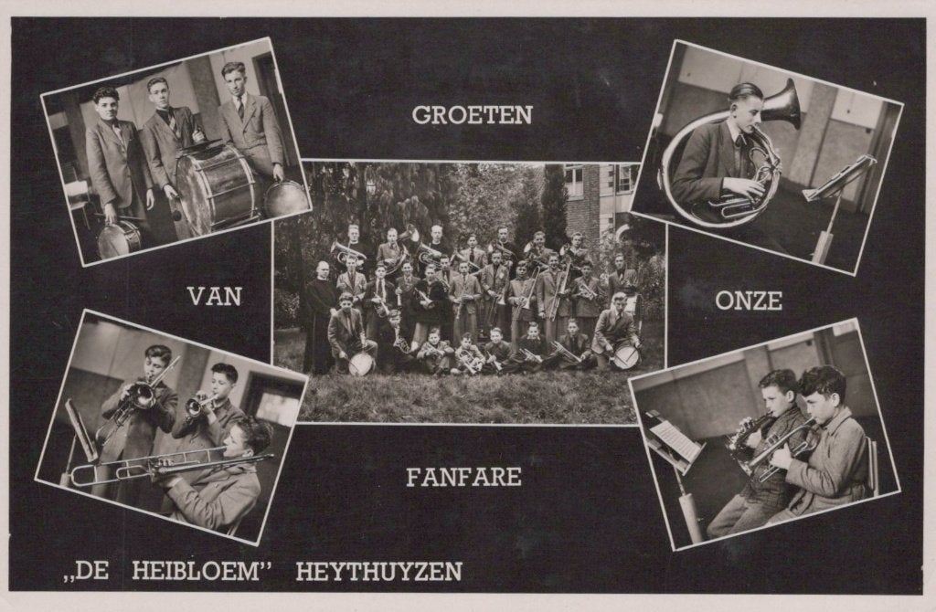 HEYTHUYZEN - jaren 50 - fanfare DE HEIBLOEM, Verzenden, 1940 tot 1960, Ongelopen, Noord-Brabant