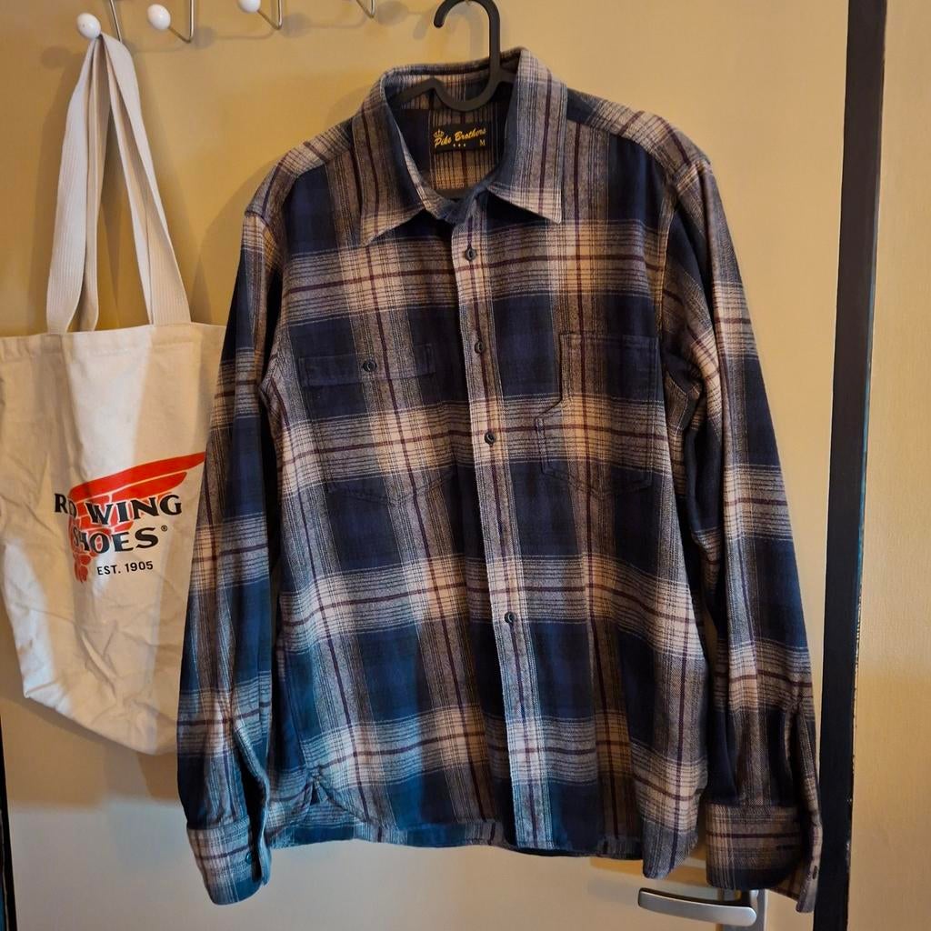 Pike Brothers Geruit Flanellen Overhemd Maat M, Kleding | Heren, Overhemden, Blauw, Zo goed als nieuw, Pike Brothers, Halswijdte 39/40 (M)