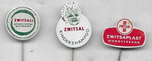 ZWITSAL 3 VERSCHILLENDE SPELDEN, Ophalen of Verzenden, Gebruikt, Overige onderwerpen, Speldje of Pin