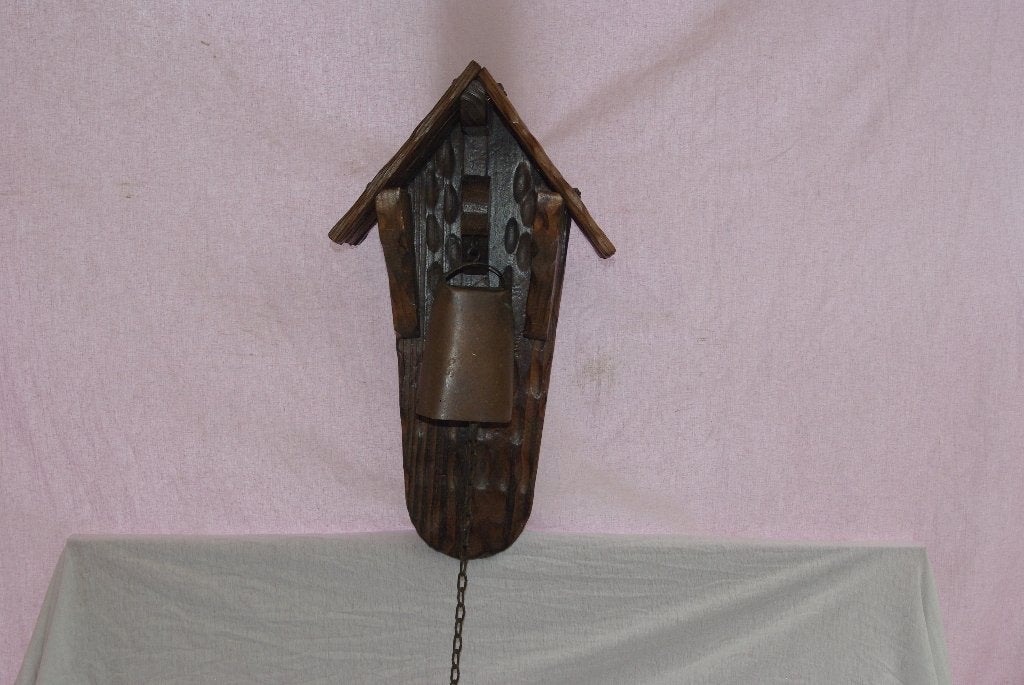 Antieke houten koebel met ketting, Antiek en Kunst, Curiosa en Brocante, Ophalen of Verzenden
