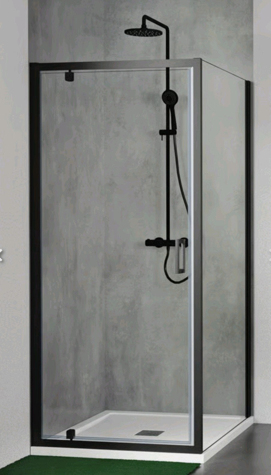 Luca Varess Vidor Douchedeur 80cm Zwart Profiel, Ophalen, Nieuw, Met douche