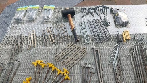 tent voortent bevestiging, Ophalen of Verzenden, Gebruikt