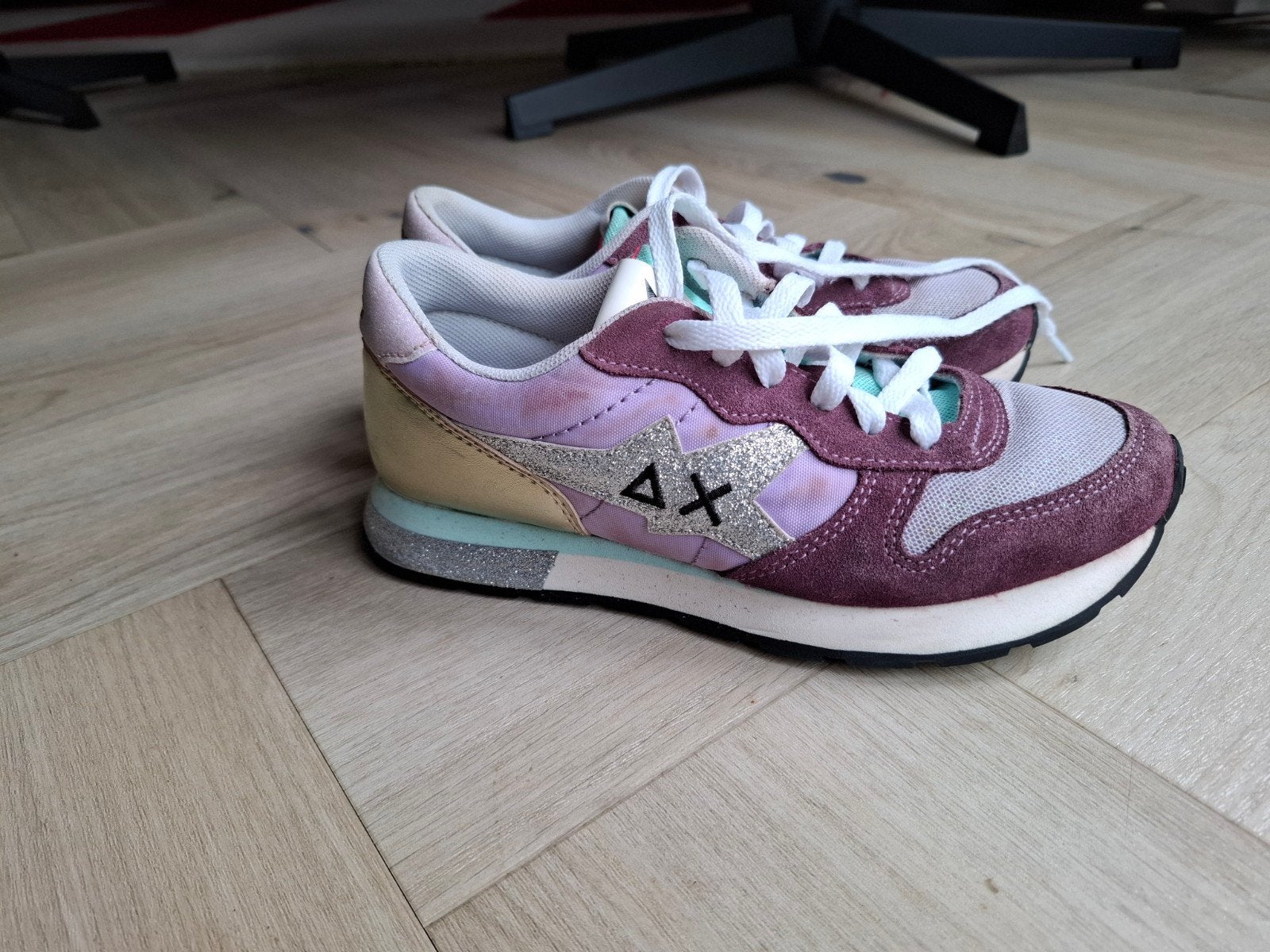 SUN68 Sneakers Maat 35 - Roze/Paars/Goud, Ophalen, Sneakers of Gympen, Gedragen, SUN68
