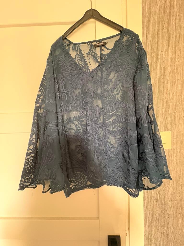 Prachtige top van Soaked, petrol, maat XL!!!!, Maat 46/48 (XL) of groter, Zo goed als nieuw, Lange mouw, Verzenden