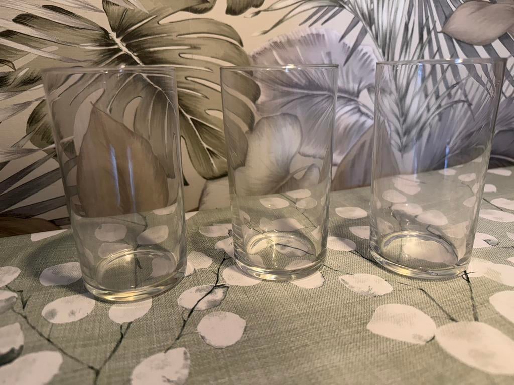 3 waterglazen, Verzenden, Zo goed als nieuw, Waterglas