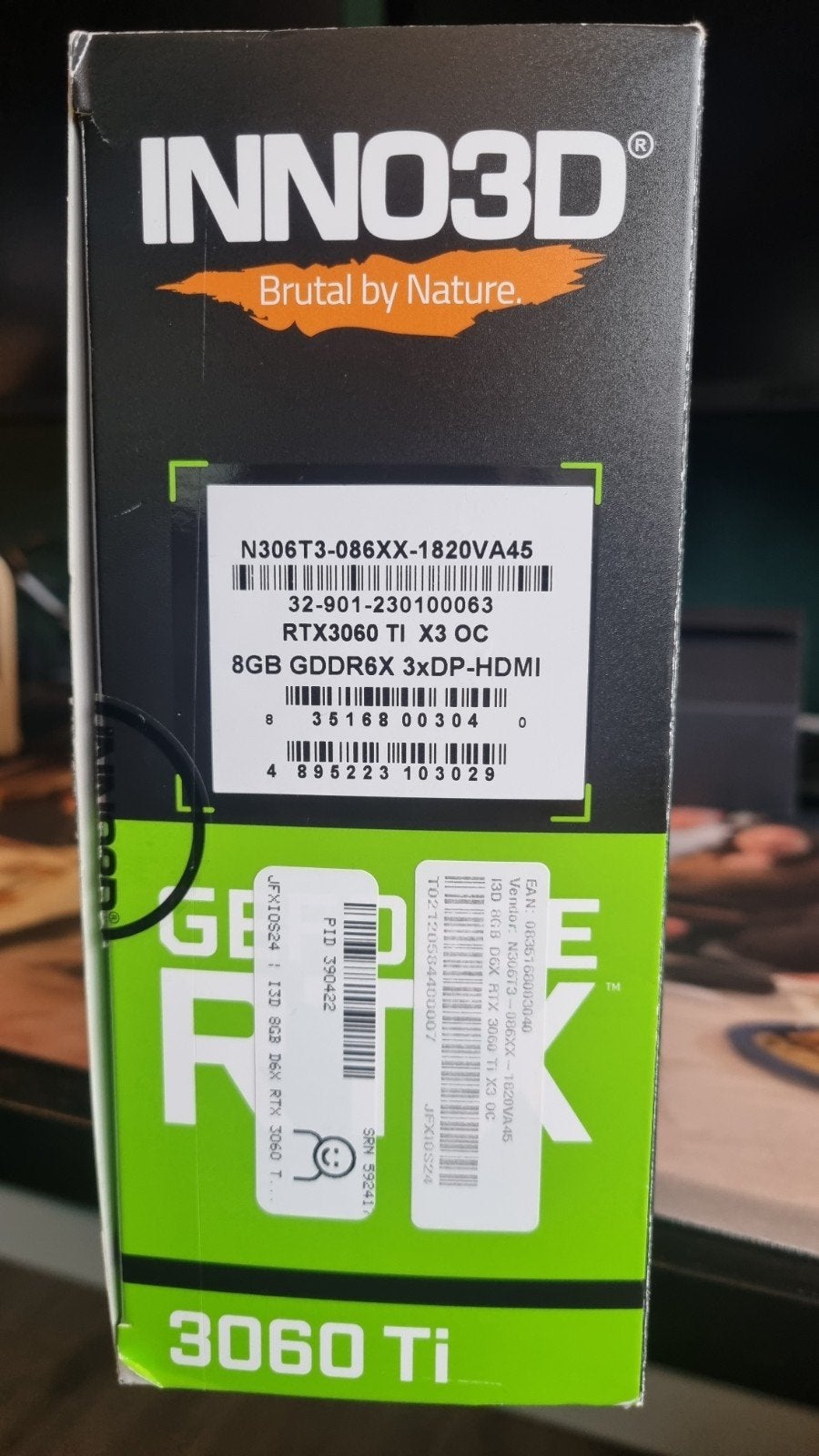Inno3D GeForce RTX 3060 Ti X3 OC 8GB GDDR6X Videokaart, Computers en Software, PCI-Express 4, Ophalen of Verzenden, Zo goed als nieuw