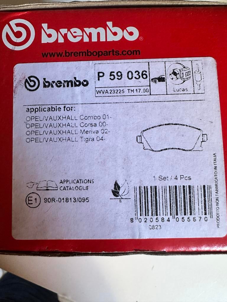 Brembo remblokken en remschijven Opel/Vauxhall Corsa C,Combo, Ophalen of Verzenden, Nieuw, Opel