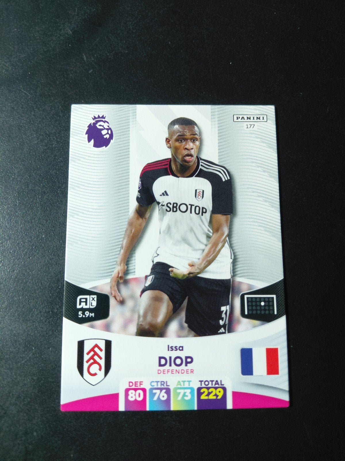 Issa diop (fullham/frankrijk/marokko) panini premier league, Ophalen of Verzenden, Nieuw, Buitenlandse clubs, Poster, Plaatje of Sticker