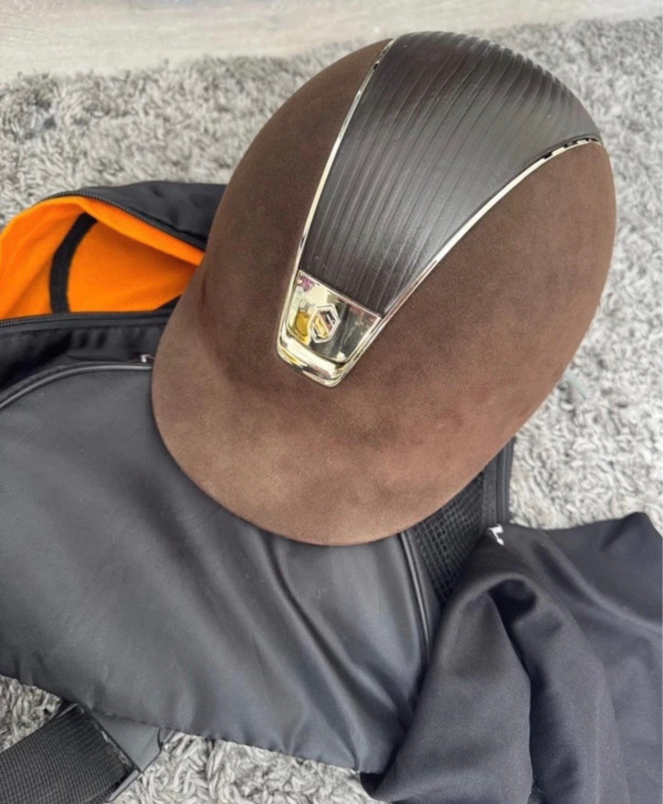 Samshield cap bruin, Dieren en Toebehoren, Ophalen of Verzenden, Zo goed als nieuw, Dressuur, Cap