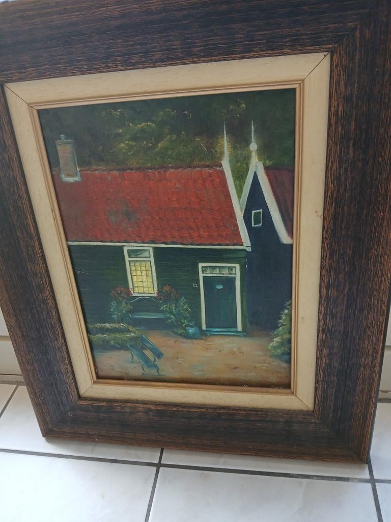Schilderij van zaanse huisjes Hennepad Wormerveer, Ophalen